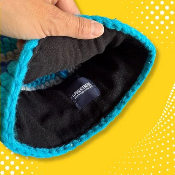 💙 NWT! Poederbaas Short Colorful Striped Beanie | Ski Winter Hat - Picture 2 of 4